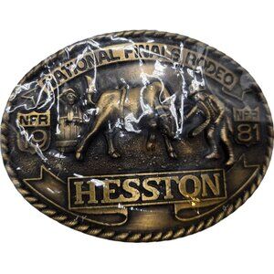1981 NFR Rodeo Belt Buckle Hesston NOS Bull Riding Clown National Finals